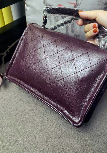 Melissa Leather Shoulder Bag Burgundy
