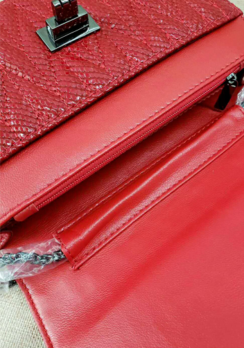 Adeline Matelasse Leather Shoulder Bag Red