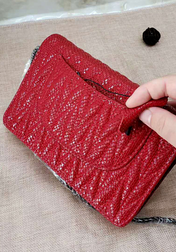 Adeline Matelasse Leather Shoulder Bag Red