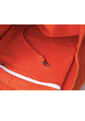 Merci Canvas Tote Shopping Bag Orange