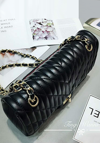 Adele Quilted Lambskin Leather Flap Bag Black