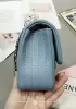 Adele Quilted Lambskin Leather Flap Bag Blue