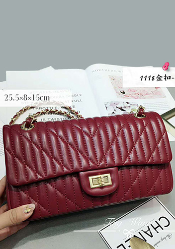 Adele Quilted Lambskin Leather Flap Bag Burgundy