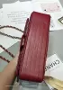 Adele Quilted Lambskin Leather Flap Bag Burgundy