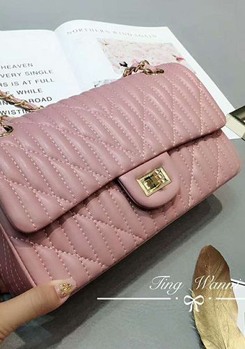 Adele Quilted Lambskin Leather Flap Bag Pink