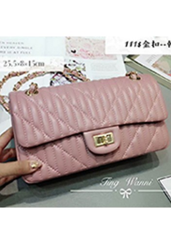 Adele Quilted Lambskin Leather Flap Bag Pink