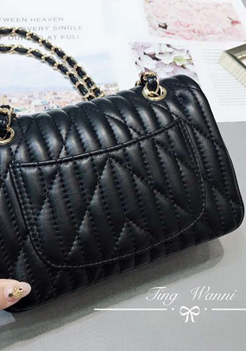 Adele Quilted Lambskin Leather Flap Mini Bag Black