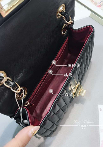 Adele Quilted Lambskin Leather Flap Mini Bag Black
