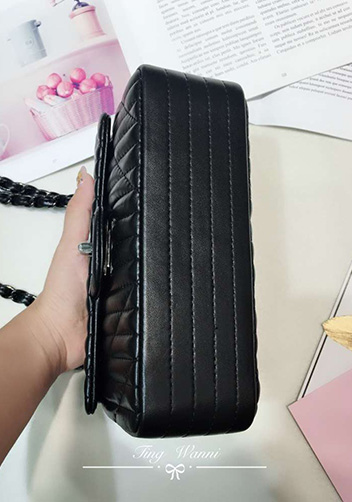 Adele Quilted Lambskin Leather Flap Mini Bag Black With Hematite Hardware