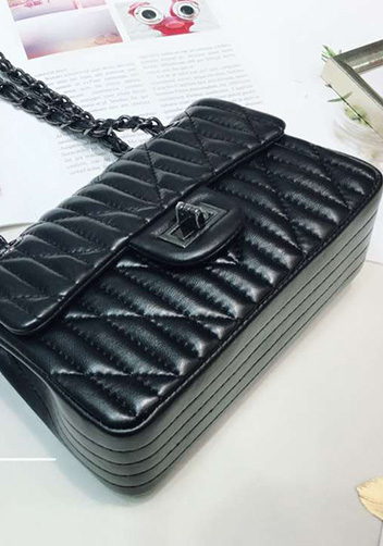 Adele Quilted Lambskin Leather Flap Mini Bag Black With Hematite Hardware