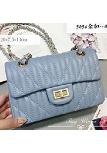 Adele Quilted Lambskin Leather Flap Mini Bag Blue