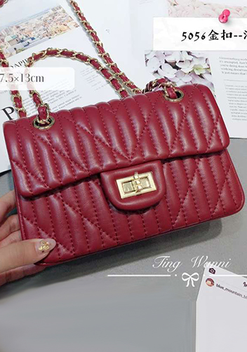 Adele Quilted Lambskin Leather Flap Mini Bag Burgundy