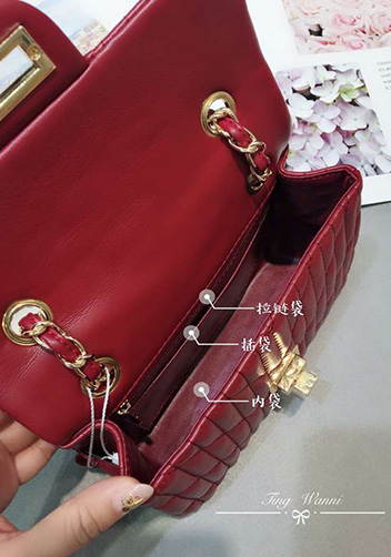 Adele Quilted Lambskin Leather Flap Mini Bag Burgundy