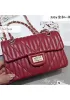 Adele Quilted Lambskin Leather Flap Mini Bag Burgundy
