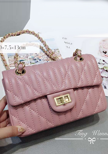 Adele Quilted Lambskin Leather Flap Mini Bag Pink