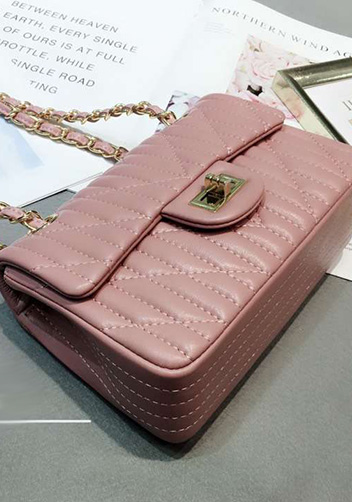Adele Quilted Lambskin Leather Flap Mini Bag Pink