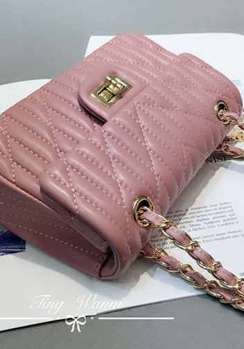 Adele Quilted Lambskin Leather Flap Mini Bag Pink