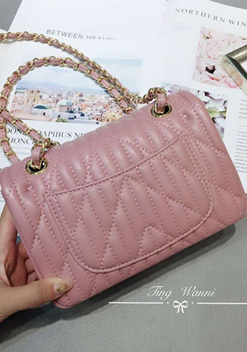 Adele Quilted Lambskin Leather Flap Mini Bag Pink