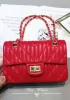 Adele Quilted Lambskin Leather Flap Mini Bag Red