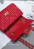 Adele Quilted Lambskin Leather Flap Mini Bag Red