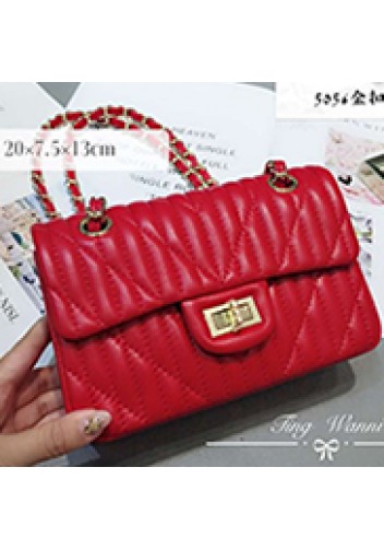 Adele Quilted Lambskin Leather Flap Mini Bag Red