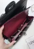 Adele V Shape Lambskin Leather Flap Bag Black