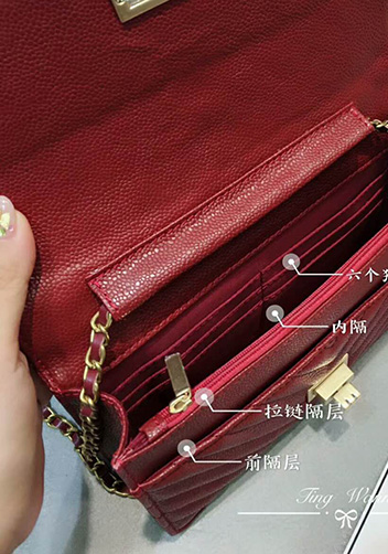 Adeline Grain Leather Shoulder Bag Burgundy