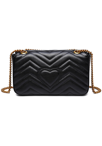Hannah Flap Large Bag Faux Leather CG Logo Black
