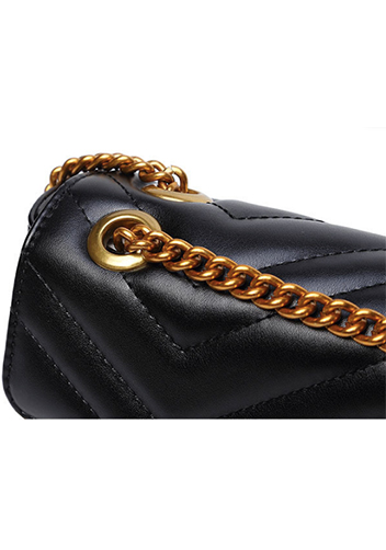 Hannah Flap Large Bag Faux Leather CG Logo Black