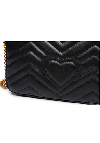 Hannah Flap Large Bag Faux Leather CG Logo Black