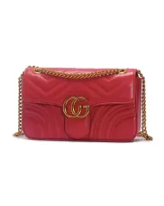 Hannah Flap Large Bag Faux Leather CG Logo Red