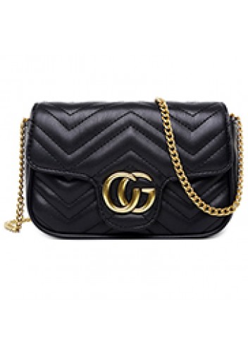 Hannah Flap Mini Bag Faux Leather CG Logo Black