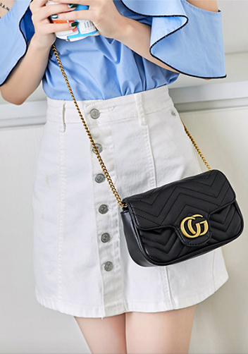 Hannah Flap Mini Bag Faux Leather CG Logo Black