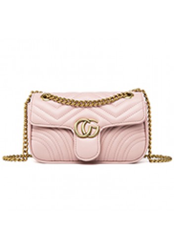 Hannah Flap Small Bag Faux Leather CG Logo Pink