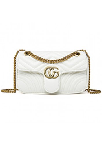 Hannah Flap Small Bag Faux Leather CG Logo White