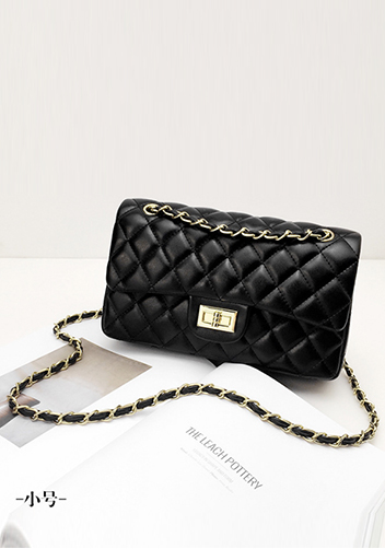 Adele Flap Medium Bag Faux Leather Black Gold Hardware