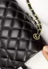 Adele Flap Medium Bag Faux Leather Black Gold Hardware