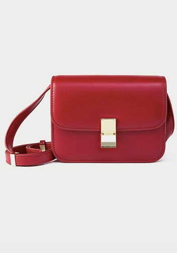 Martha Medium Faux Leather Bag Red