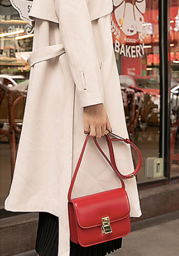 Martha Medium Faux Leather Bag Red