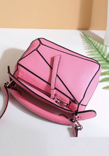 ADRIENNE MINI GEOMETRY LEATHER BAG HOT PINK