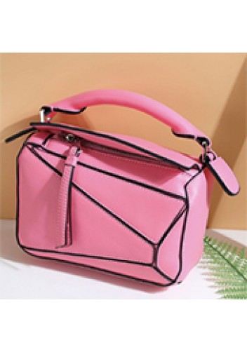 ADRIENNE MINI GEOMETRY LEATHER BAG HOT PINK