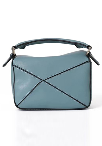 ADRIENNE MINI GEOMETRY LEATHER BAG LIGHT BLUE