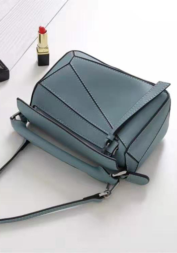 ADRIENNE MINI GEOMETRY LEATHER BAG LIGHT BLUE