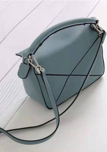 ADRIENNE MINI GEOMETRY LEATHER BAG LIGHT BLUE