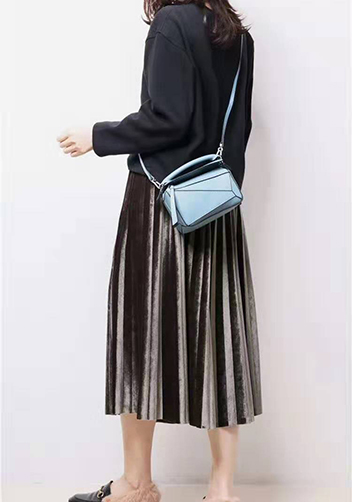 ADRIENNE MINI GEOMETRY LEATHER BAG LIGHT BLUE
