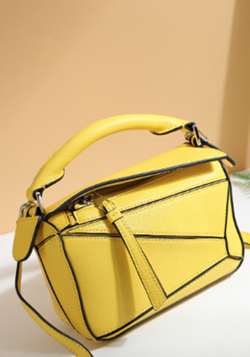 ADRIENNE MINI GEOMETRY LEATHER BAG YELLOW