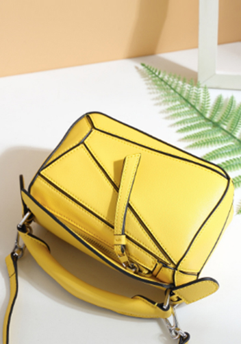ADRIENNE MINI GEOMETRY LEATHER BAG YELLOW