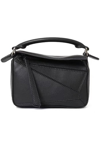 ADRIENNE MINI GEOMETRY LEATHER BAG BLACK