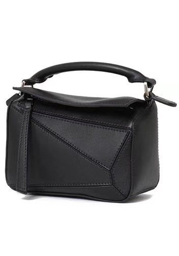 ADRIENNE MINI GEOMETRY LEATHER BAG BLACK