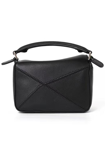 ADRIENNE MINI GEOMETRY LEATHER BAG BLACK